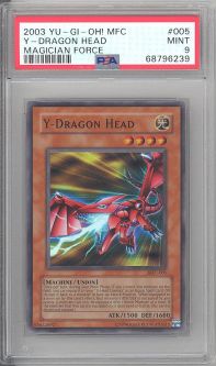 PSA 9 - Yu-Gi-Oh Card - MFC-005 - Y DRAGON HEAD (super rare holo) - MINT