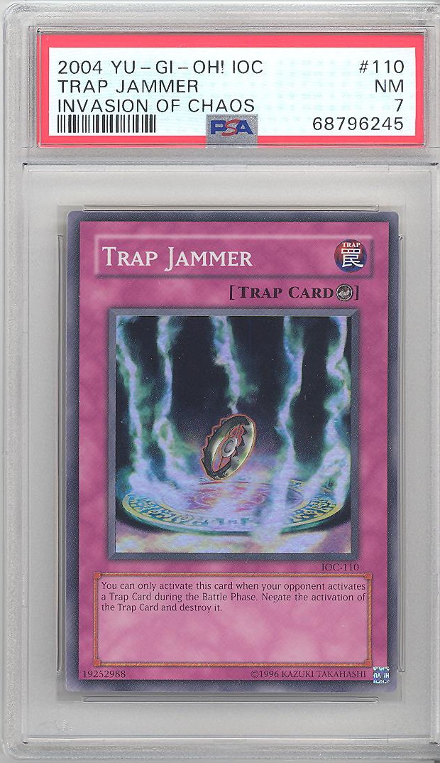 PSA 7 YuGiOh Card IOC110 TRAP JAMMER (super rare holo) NM