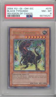 PSA 8 - Yu-Gi-Oh Card - IOC-075 - BLACK TYRANNO (ultra rare holo) - NM-MT