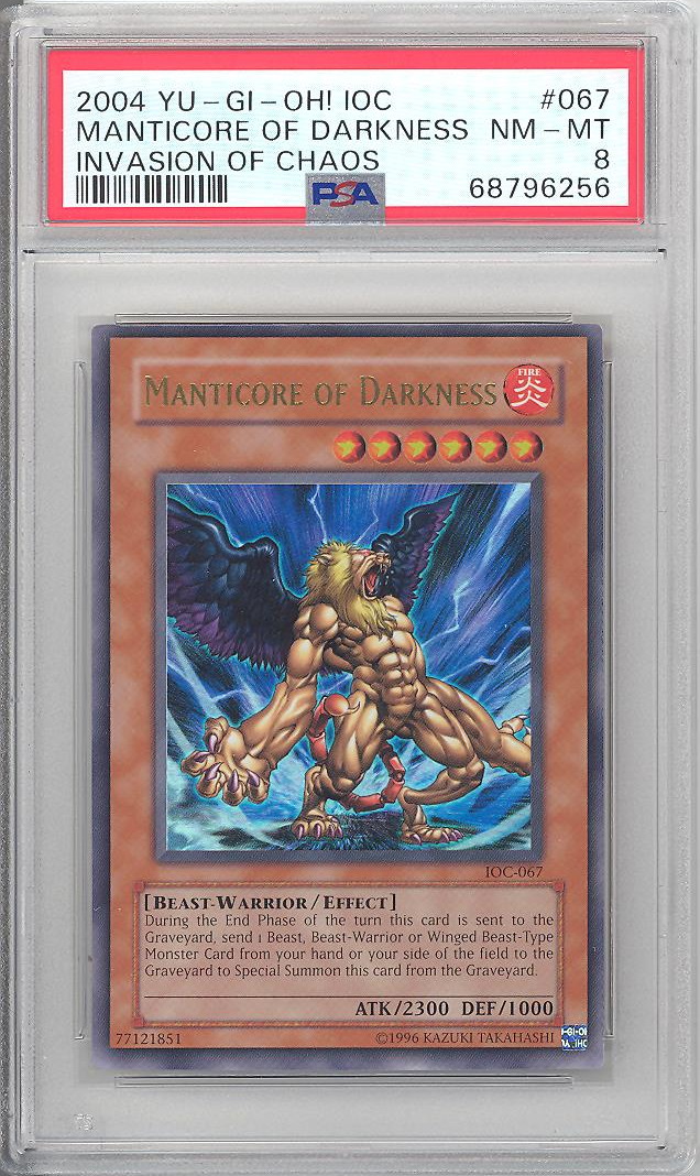 PSA 8 - Yu-Gi-Oh Card - IOC-067 - MANTICORE OF DARKNESS