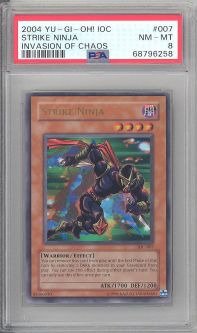 PSA 8 - Yu-Gi-Oh Card - IOC-007 - STRIKE NINJA (ultra rare holo) - NM-MT