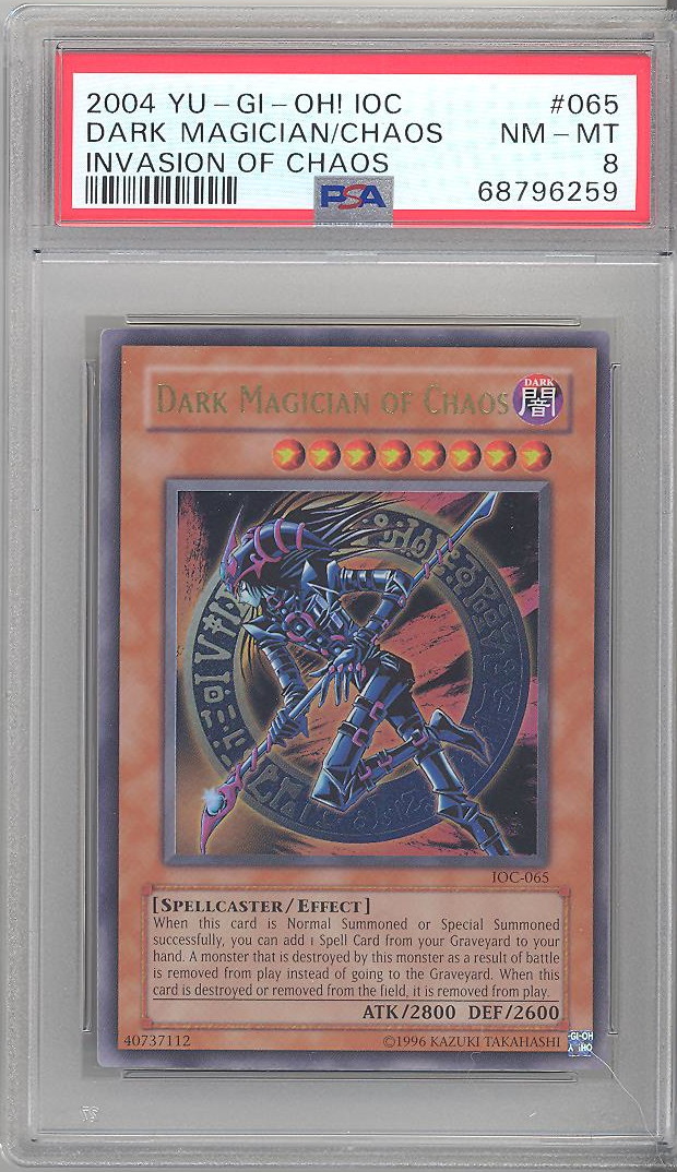 PSA 8 - Yu-Gi-Oh Card - IOC-065 - DARK MAGICIAN OF CHAOS (ultra rare holo) - NM-MT