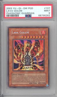 PSA 9 - Yu-Gi-Oh Card - PGD-107 - LAVA GOLEM (secret rare holo) - MINT