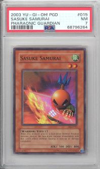 PSA 7 - Yu-Gi-Oh Card - PGD-015 - SASUKE SAMURAI (super rare holo) - NM