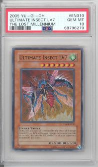 PSA 10 - Yu-Gi-Oh Card - TLM-EN010 - ULTIMATE INSECT LV7 (super rare holo) - GEM MINT