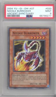 PSA 9 - Yu-Gi-Oh Card - AST-020 - NEEDLE BURROWER (super rare holo) - MINT