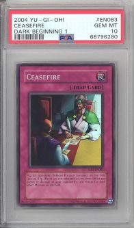 PSA 10 - Yu-Gi-Oh Card - DB1-EN083 - CEASEFIRE (super rare holo) - GEM MINT