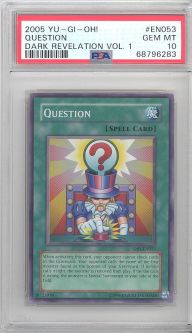 PSA 10 - Yu-Gi-Oh Card - DR1-EN053 - QUESTION (super rare holo) - GEM MINT