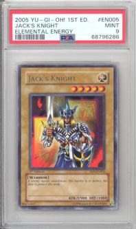 PSA 9 - Yu-Gi-Oh Card - EEN-EN005 - JACK'S KNIGHT (rare) *1st Edition* - MINT