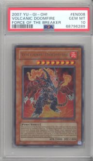 PSA 10 - Yu-Gi-Oh Card - FOTB-EN008 - VOLCANIC DOOMFIRE (ultra rare holo) - GEM MINT