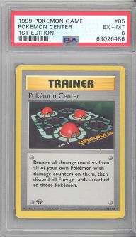 PSA 6 - Pokemon Card - Base 85/102 - POKEMON CENTER (uncommon) *1st Edition* - EX-MT
