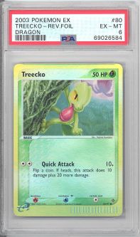 PSA 6 - Pokemon Card - Dragon 80/97 - TREECKO (Reverse holo) - EX-MT