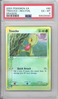 PSA 6 - Pokemon Card - Dragon 80/97 - TREECKO (reverse holo) - EX-MT
