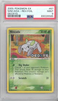 PSA 9 - Pokemon Card - Deoxys 67/107 - NINCADA (Reverse holo) - MINT