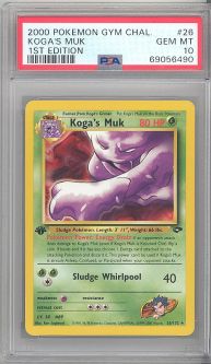 PSA 10 - Pokemon Card - Gym Challenge 26/132 - KOGA'S MUK (rare) *1st Edition* - GEM MINT