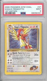 PSA 9 - Pokemon Card - Gym Challenge 27/132 - KOGA'S PIDGEOTTO (rare) *1st Edition* - MINT PSA 9 - Pokemon Card - Gym Challenge 27/132 - KOGA'S PIDGEOTTO (rare) *1st Edition* - MINT