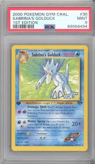 PSA 9 - Pokemon Card - Gym Challenge 30/132 - SABRINA'S GOLDUCK (rare) *1st Edition* - MINT