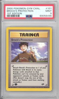 PSA 9 - Pokemon Card - Gym Challenge 101/132 - BROCK'S PROTECTION (rare) *1st Edition* - MINT