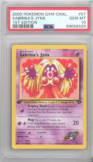 PSA 10 - Pokemon Card - Gym Challenge 57/132 - SABRINA'S JYNX (uncommon) *1st Edition* - GEM MINT