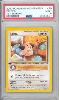 PSA 9 - Pokemon Card - Neo Genesis 20/111 - CLEFFA (rare) *1st Edition* - MINT