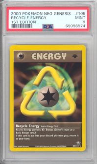 PSA 9 - Pokemon Card - Neo Genesis 105/111 - RECYCLE ENERGY (rare) *1st Edition* - MINT
