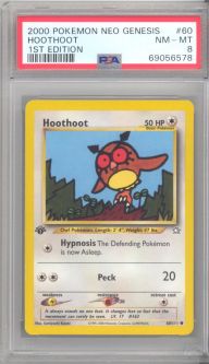 PSA 8 - Pokemon Card - Neo Genesis 60/111 - HOOTHOOT (common) *1st Edition* - NM-MT