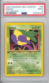 PSA 9 - Pokemon Card - Neo Genesis 68/111 - ODDISH (common) *1st Edition* - MINT