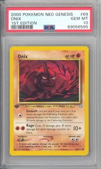 PSA 10 - Pokemon Card - Neo Genesis 69/111 - ONIX (common) *1st Edition* - GEM MINT