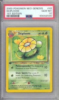 PSA 10 - Pokemon Card - Neo Genesis 49/111 - SKIPLOOM (uncommon) *1st Edition* - GEM MINT