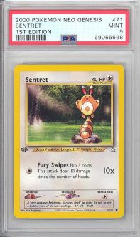 PSA 9 - Pokemon Card - Neo Genesis 71/111 - SENTRET (common) *1st Edition* - MINT