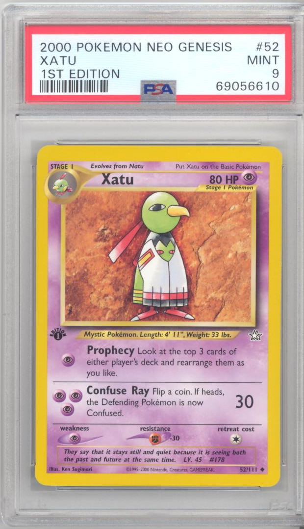 PSA 9 - Pokemon Card - Neo Genesis 52/111 - XATU (uncommon