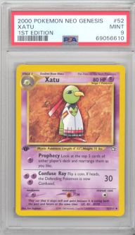 PSA 9 - Pokemon Card - Neo Genesis 52/111 - XATU (uncommon) *1st Edition* - MINT