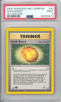 PSA 9 - Pokemon Card - Neo Genesis 93/111 - GOLD BERRY (uncommon) *1st Edition* - MINT