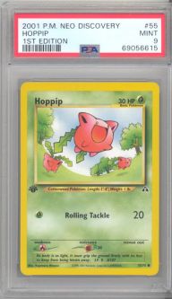 PSA 9 - Pokemon Card - Neo Discovery 55/75 - HOPPIP (common) *1st Edition* - MINT