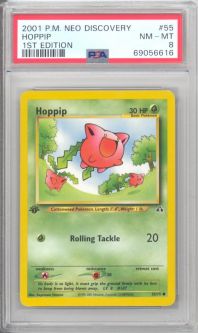PSA 8 - Pokemon Card - Neo Discovery 55/75 - HOPPIP (common) *1st Edition* - NM-MT