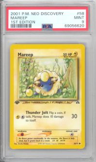 PSA 9 - Pokemon Card - Neo Discovery 58/75 - MAREEP (common) *1st Edition* - MINT