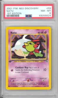 PSA 8 - Pokemon Card - Neo Discovery 59/75 - NATU (common) *1st Edition* - NM-MT