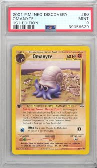 PSA 9 - Pokemon Card - Neo Discovery 60/75 - OMANYTE (common) *1st Edition* - MINT