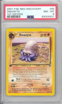 PSA 8 - Pokemon Card - Neo Discovery 60/75 - OMANYTE (common) *1st Edition* - NM-MT