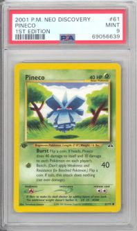 PSA 9 - Pokemon Card - Neo Discovery 61/75 - PINECO (common) *1st Edition* - MINT