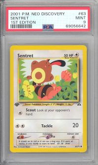 PSA 9 - Pokemon Card - Neo Discovery 63/75 - SENTRET (common) *1st Edition* - MINT