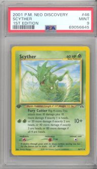 PSA 9 - Pokemon Card - Neo Discovery 46/75 - SCYTHER (uncommon) *1st Edition* - MINT