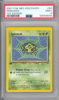 PSA 9 - Pokemon Card - Neo Discovery 64/75 - SPINARAK (common) *1st Edition* - MINT