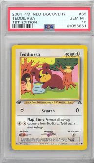 PSA 10 - Pokemon Card - Neo Discovery 65/75 - TEDDIURSA (common) *1st Edition* - GEM MINT