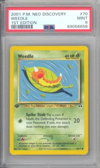 PSA 9 - Pokemon Card - Neo Discovery 70/75 - WEEDLE (common) *1st Edition* - MINT