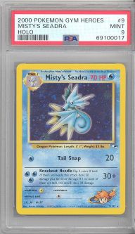 PSA 9 - Pokemon Card - Gym Heroes 9/132 - MISTY'S SEADRA (holo-foil) - MINT