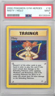 PSA 9 - Pokemon Card - Gym Heroes 18/132 - MISTY (holo-foil) - MINT