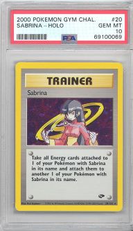 PSA 10 - Pokemon Card - Gym Challenge 20/132 - SABRINA (holo-foil) - GEM MINT
