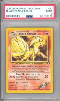 PSA 9 - Pokemon Card - Gym Challenge 21/132 - BLAINE'S NINETALES (rare) - MINT