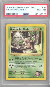 PSA 8 - Pokemon Card - Gym Challenge 24/132 - GIOVANNI'S PINSIR (rare) - NM-MT